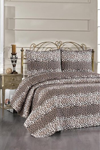 bursa çeyiz Ultrasonic Quilted Leopard Double Bedspread