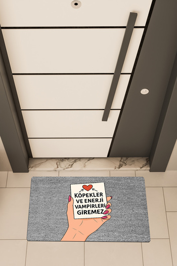 Dormot High Quality Digital Printing Gray, Energy Vampires Can'T Enter Themed Door Mat