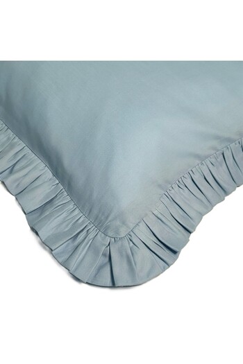 Maki Home Makiteks Hundred Percent Cotton Water Blue Ruffled Two Pieces 50X70 Pillow Case Set