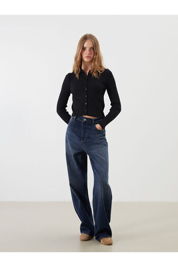 LC Waikiki Polo Neck Women's Knitwear Cardigan