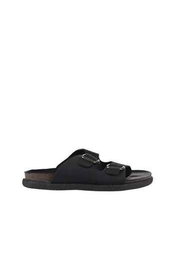 Bueno Shoes Black Nubuck Women's Flat Slippers 01Ws11001