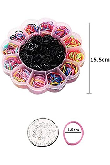 Generic 1000 PCS Hair Tie Elastic Rubber Bands for Girls Kids Teens Toddlers Women, Baby Girls Colorfu