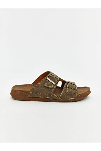 LC Waikiki Brown Suede Look Women's Slippers