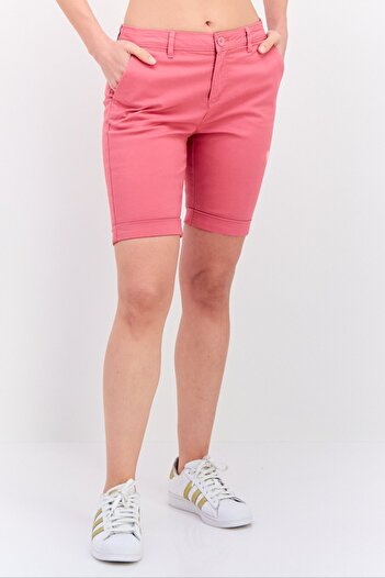 Reserved Women Solid Basic Shorts, Pink