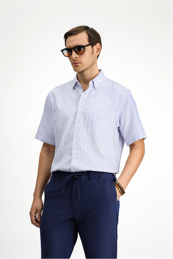 Kiğılı Short Sleeve Regular Fit Cotton Striped Shirt
