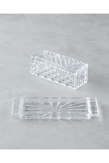 English Home Cosmic Glass Butter Bowl 21X8X7 cm Transparent