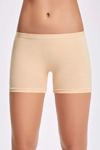 Enjoy Women's Nude Boxer Briefs Shorts 92% Cotton 8% Elastane