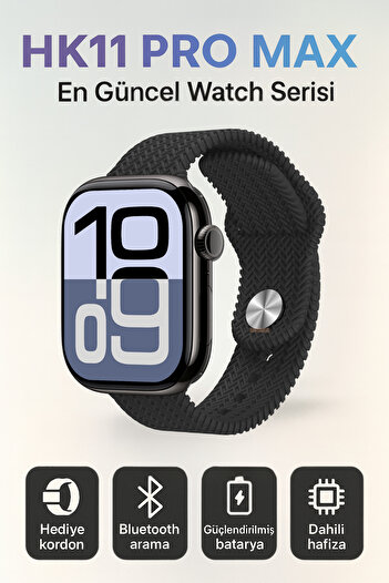 Omaze Hk11 Pro Max Akıllı Saat Amoled Ekran Yedek Kordonlu Tüm Telefonlarla Uyumlu Smartwatch