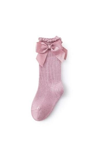 Mixbo Long socks for girls Mixbo, with bows, tall, cotton, pink, L