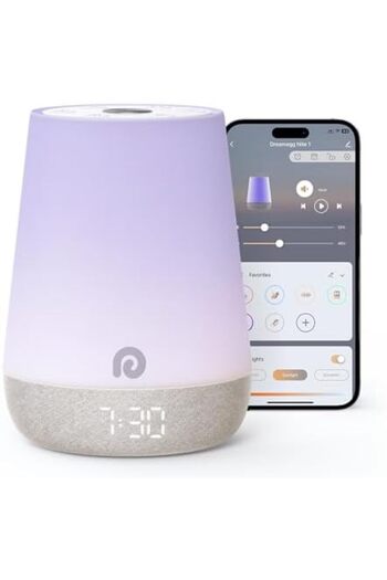 Dreamegg White Noise Sound Machine Baby- Kids Sleep Training Clock with Baby Night Light, 34 Soothin
