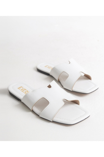 EVEREST SHOES White Flat Bottom Summer Women's Slippers