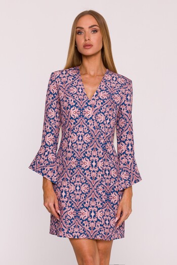 Made of Emotion Mini dress with wide cuffs and print