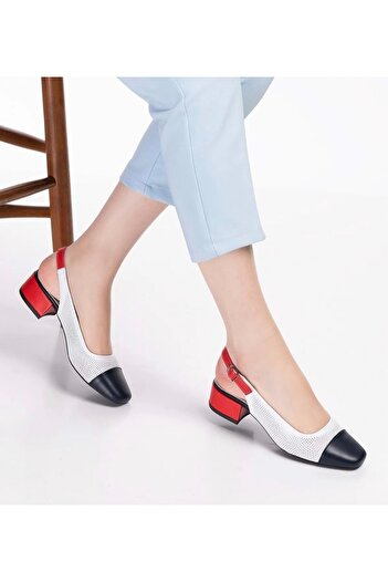Crista Genuine Leather Closed Front 3 Centimeter Heeled Classic Sandals