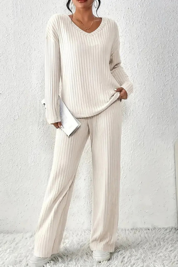 Sweetline Unisex White Report Interlock Fabric Tracksuit Set – Comfortable Home and Daily Wear