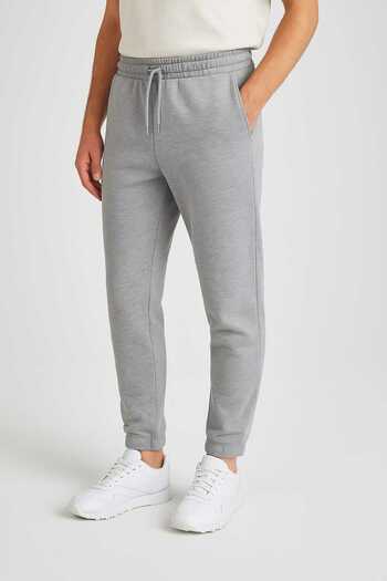 neocotton Unisex Elastic Waist and Legs Pocket Three Thread Premium Cotton Inner Hooded Basic Sweatpants