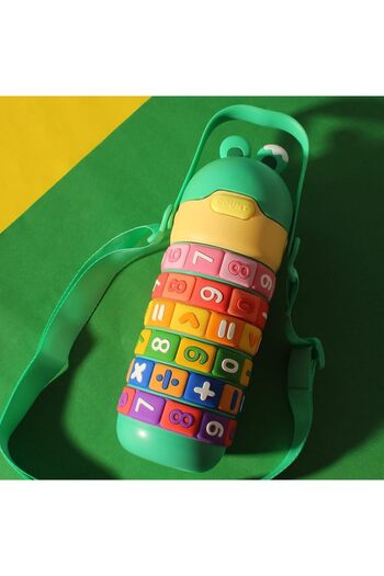 Mobcos Math Learning Water Bottle,Straw Strap Double Wall Fun and Learning Water Bottle rotating sleeve