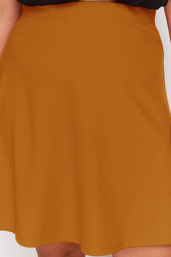 Trendyol Curve Καφέ Πλεκτή Φούστα Plus Size