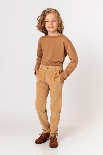 incity Boy's Camel Velvet Trousers