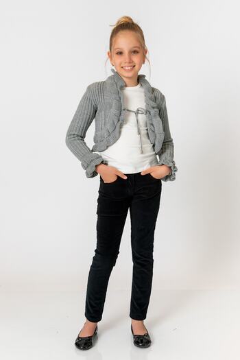 incity Girl's Gray Knitwear Bolero