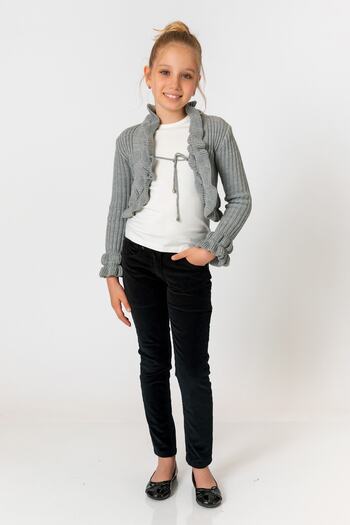 incity Girl's Gray Knitwear Bolero