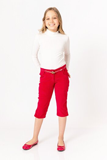 incity Girl's Pink Velvet Capri
