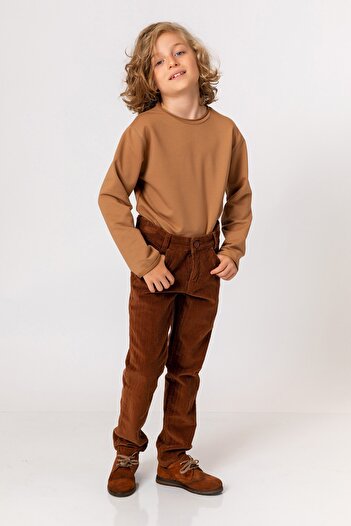 incity Boy's Hazelnut Velvet Trousers
