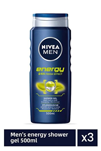 NIVEA Men Energy shower gel 3 Pieces x 500ml