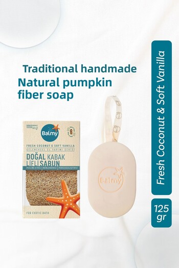 Balmy Natural Pumpkin Fiber Soap-coconut&vanilla