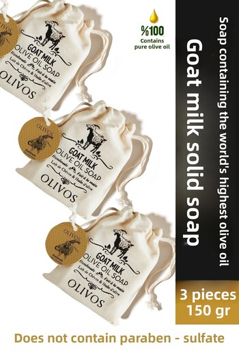 Olivos Natural Goat Milk and Olive Oil Soap - 3 Pcs 150 Gr Gift