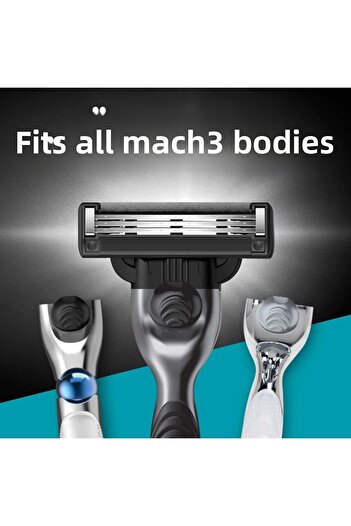 Gillette Mach3 Charcoal 16 Pcs Razor Blade + 200 ml Fusion Gel + Bag