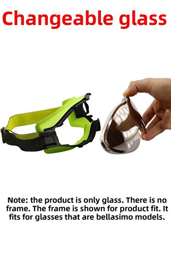 Badem10 Bellasimo Rimless Ski Snow Goggles Can Change Lens Glass Antifog Sun Snow Goggles Glass Silver