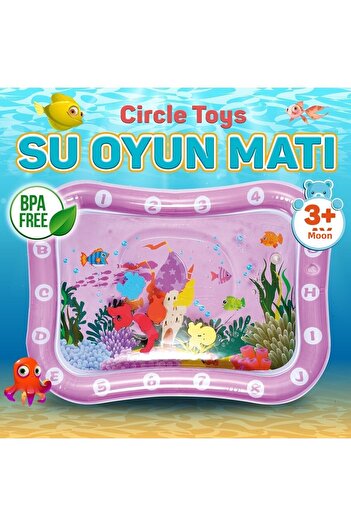 Circle Toys Pink Baby Water Mat Tummy Time Activity Toy and Water Pool