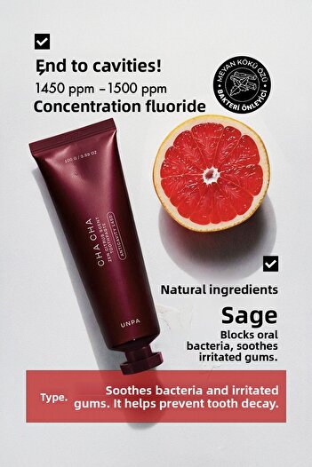 UNPA UNPA Cha Cha Toothpaste with Grapefruit 100g