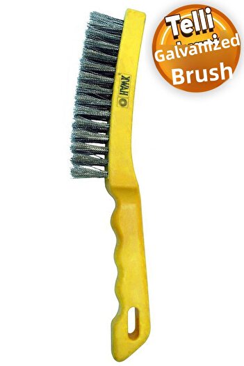 Badem10 Plastic Handle Wire Galvanized Wire Brush Dirt Rust Cleaning Brush 27.5 Cm