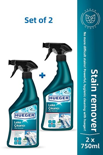 Hueger Vegan Stain Remover – Foam & Spray Head, Fabric and Surface Stain Remover Set of 2 750 ml 750 ml