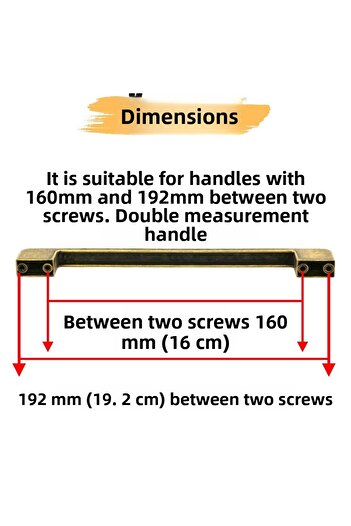 Badem10 Radus Mâner din metal galben antic 192 mm 19,2 cm Mobilier Bucătărie Sertar Dulap Dulap Mânere Mâner