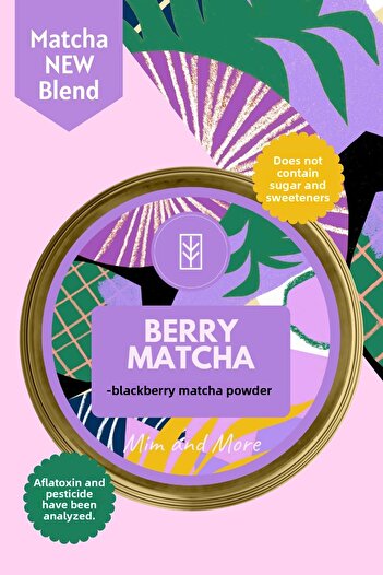 Mim and More Berry Matcha - Blackberry Flavored Matcha, 25 g