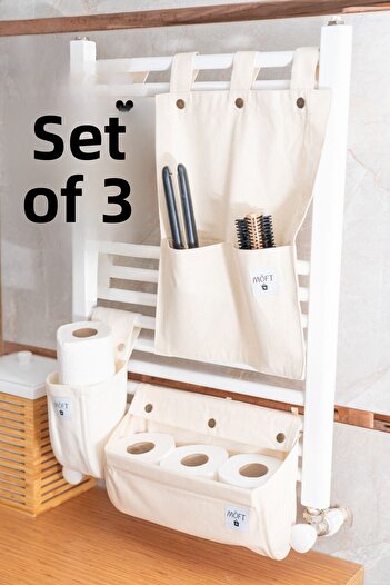 MÖFT 3-Piece Multi-Purpose Organizer Baby Stroller Organizer for Layout in Bathrooms, Kitchens and Rooms