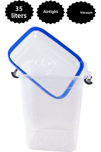 DEEMBRO 35 Lt Very Large Size Vacuum Sealed Food Storage Box Flour Sugar Rice Pulses Storage Box 35*42*39 cm