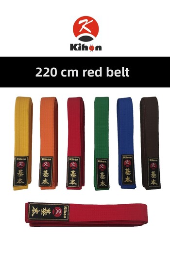 Kihon Red Belt 220 cm Karate / Judo / Aikido / Taekwondo Belt