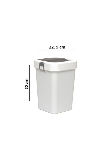 ASPARTAM Comfort Dust Bin White Trash Can - 8 Lt
