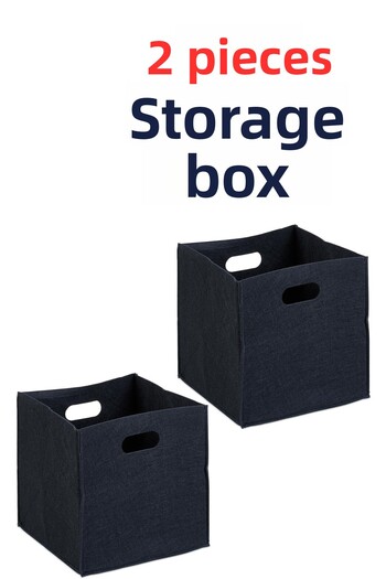 HASBY 2Pcs Felt Storage Box Set Foldable Organizer Closet Interior Organizer Box 30X30X30Cm