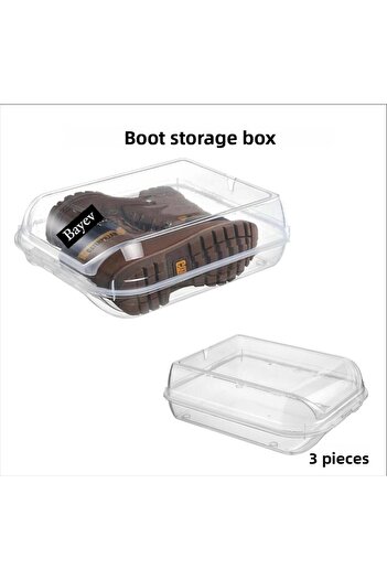 Bayev Maxi Size 3 Pieces Boots Storage Box - Winter Shoe Rack Organizer