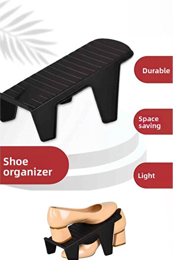 Fevito 20 Single Shoe Ramps, Closet Organizer, 2 Layers of Shoe Rack Organizer