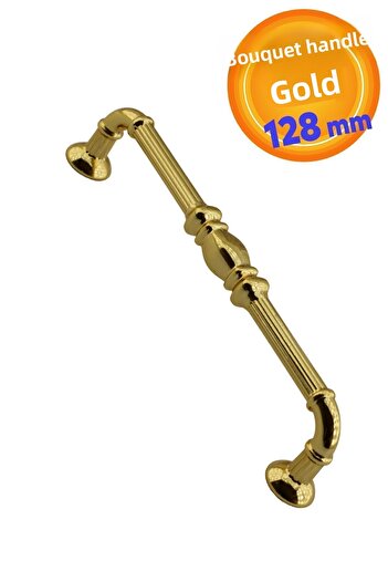 Badem10 Turn din metal auriu - Uși pentru dulapuri de 128 mm și dulapuri pentru sertare de bucătărie