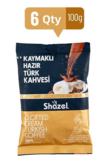 Shazel Instant Turkish Coffee with Kaymak Special Series 100 G X 6 Pieces (AROMATED)