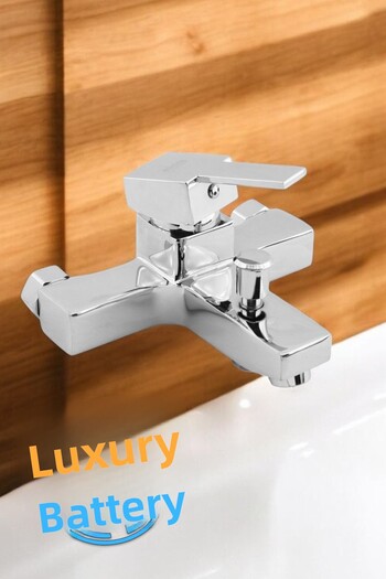 Badem10 Side Mix Bathroom Faucet Wall Mounted Sink Kitchen Shower Tap Faucet Hot Cold Double Water Inlet