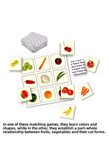 Kırkpabuç Puzzle Fruits Vegetables - 40 Piece Educational Matching Game 7309