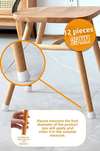 senal ticaret 12 Pcs 2.5 cm White Silicone Table Chair Shoe Anti-Slip Seat Floor Protector Anti-Scratch Foot Cover