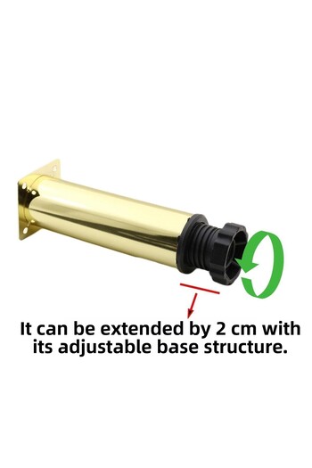 Badem10 Adjustable Furniture Sofa Base Armchair Metal Support Riser Leg 15 cm Gold Legs 4 Pieces